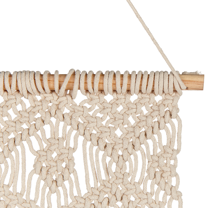Decorazione da parete macramè beige cotone fatta a mano boho arte da parete per soggiorno camera da letto camera dei bambini