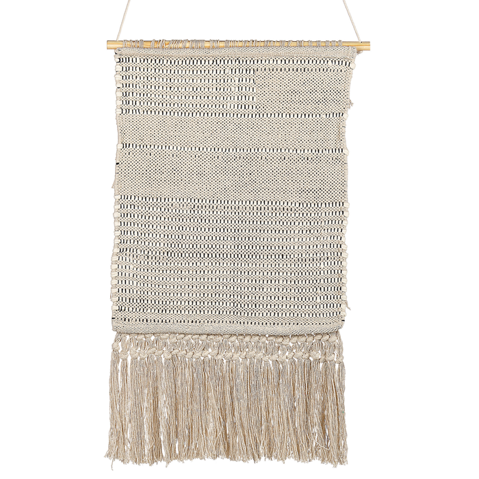 Decorazione murale in cotone beige fatto a mano con nappe arte da parete boho per soggiorno camera da letto camera dei bambini