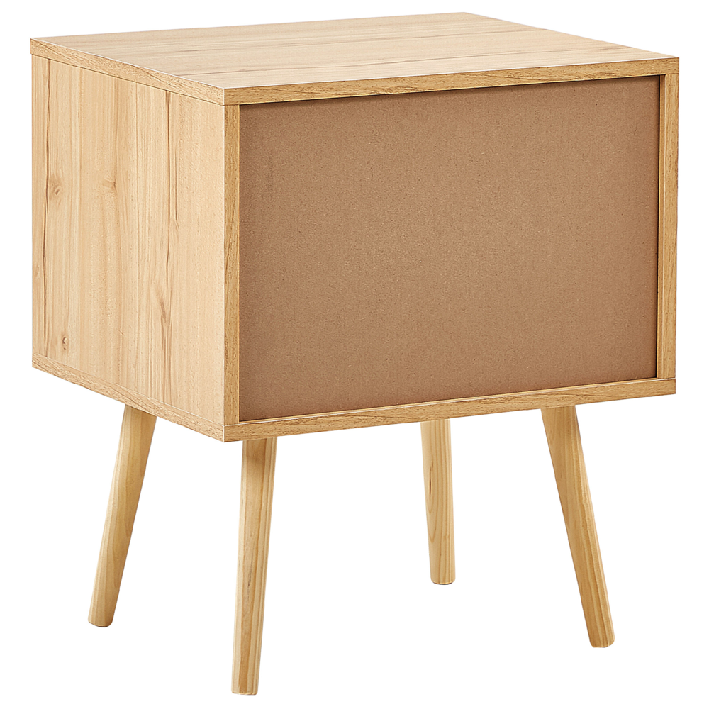 Comodino in rattan marrone chiaro con 2 cassetti in stile boho minimalista camera da letto