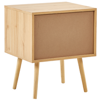 Comodino in rattan marrone chiaro con 2 cassetti in stile boho minimalista camera da letto