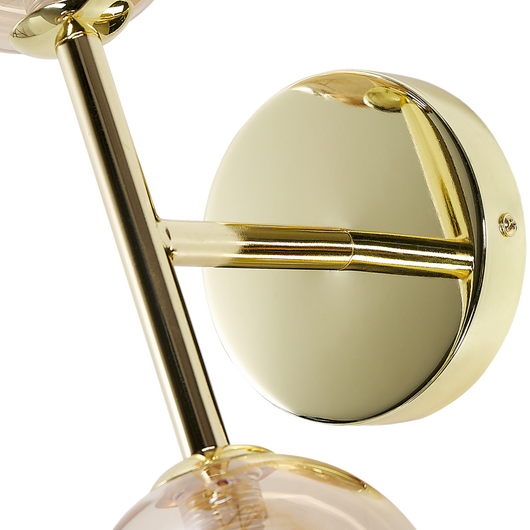 Lampada da parete moderna con 2 lampadine in acciaio color oro ingresso soggiorno camera da letto