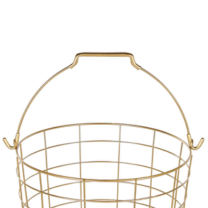 Carrello Portaoggetti per Bagno 3 Cestelli in Metallo Dorato con Ruote