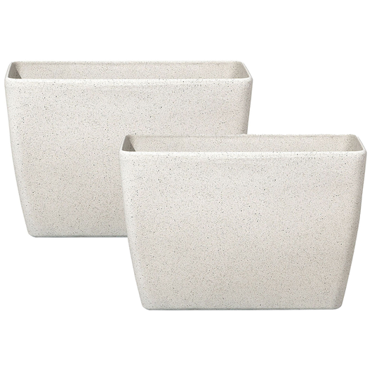 Set di 2 vasi per piante polvere di pietra beige chiaro 60 x 27 cm accessori per interni e interni moderni e minimalisti