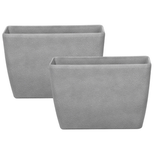 Set di 2 vasi per piante polvere di pietra grigio chiaro 60 x 27 cm accessori per interni e interni moderni e minimalisti