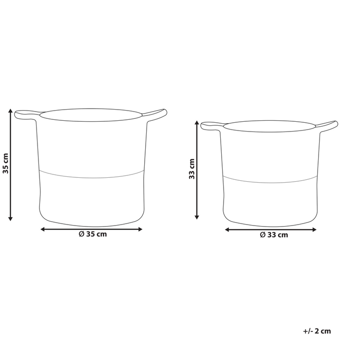 Set di 2 cestini in tessuto cotone bianco nero 35/33 cm per la conservazione ornamento decorazione boho