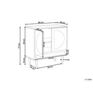 Comodino in rattan marrone chiaro con cassetto vano portaoggetti e 2 sportelli in stile boho minimalista camera da letto