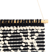 Decorazioni da parete in cotone nero beige nappa fatta a mano arte della parete motivo geometrico boho per soggiorno camera da letto