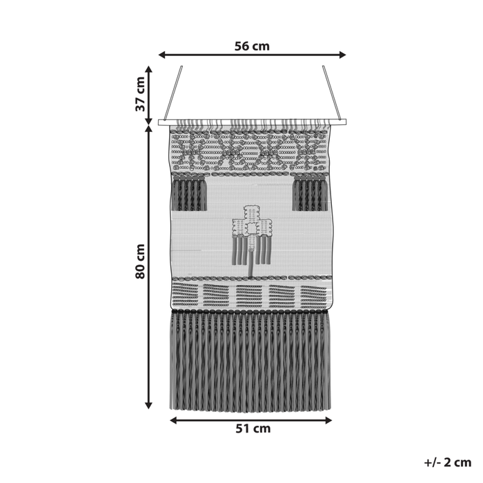 Decorazioni da parete in cotone nero beige nappa fatta a mano arte della parete motivo geometrico boho per soggiorno camera da letto