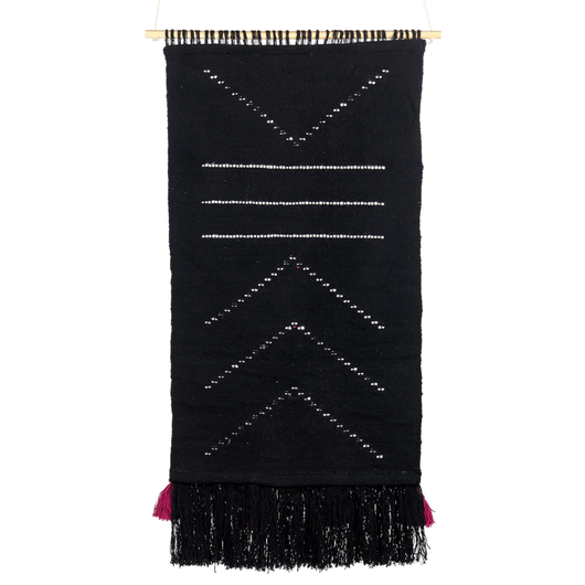 Decorazioni da parete in cotone bianco e nero nappa fatta a mano motivo geometrico boho per soggiorno camera da letto