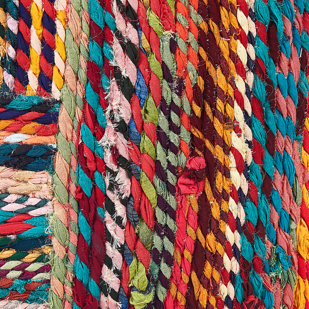 Pouf in cotone rosso blu arancione 40 x 40 cm imbottitura in EPS riciclato fatto a mano soggiorno boho