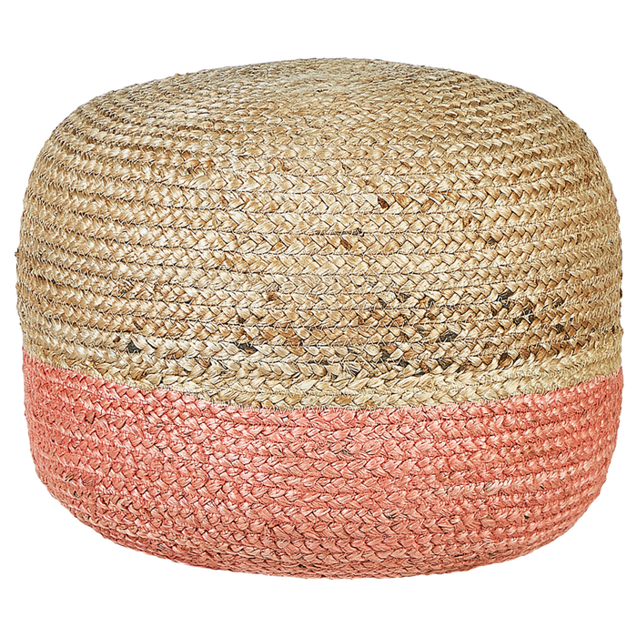 Pouf in iuta naturale rosa beige 50 x 40 cm pouf in EPS che riempie l'accessorio boho