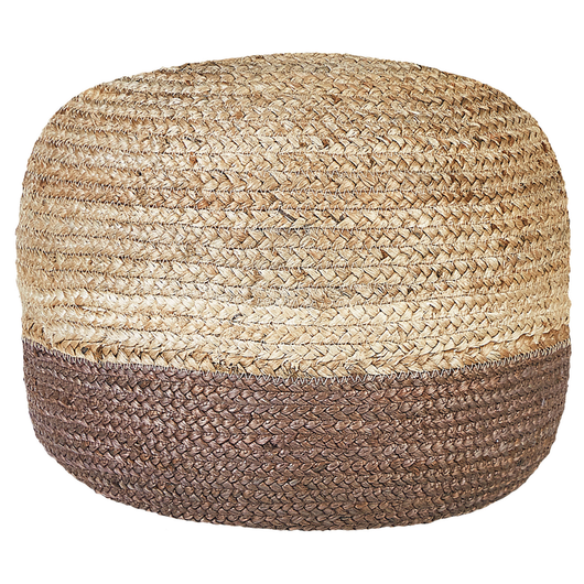 Pouf in iuta naturale marrone beige 50 x 40 cm pouf in EPS che riempie l'accessorio boho