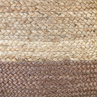 Pouf in iuta naturale marrone beige 50 x 40 cm pouf in EPS che riempie l'accessorio boho