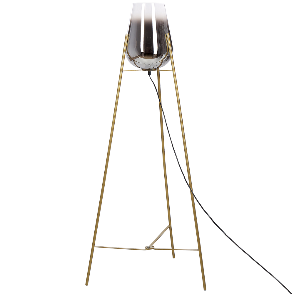 Lampada da terra in metallo con plafoniera vetro dorato 133 cm camera da letto soggiorno moderno contemporaneo