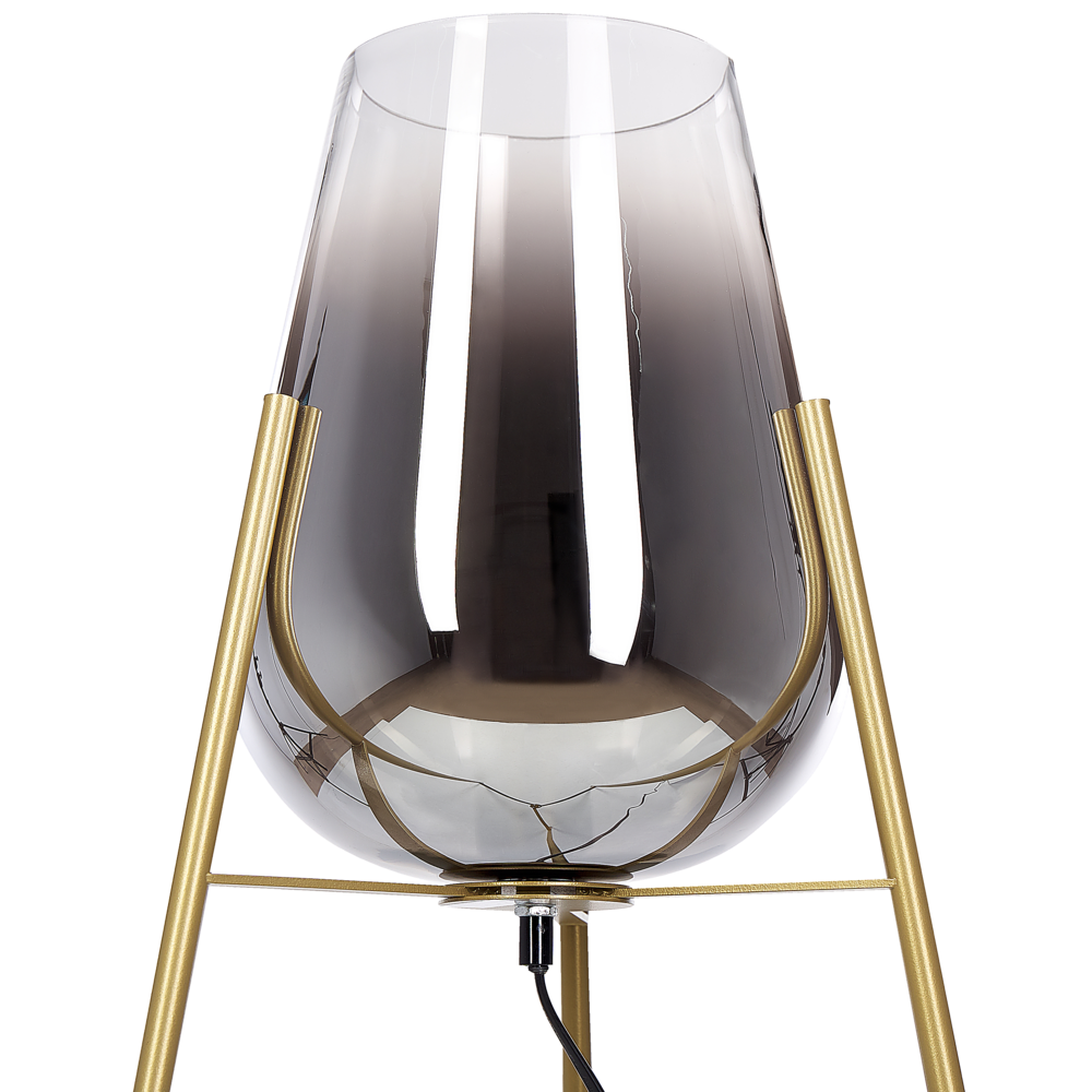 Lampada da terra in metallo con plafoniera vetro dorato 133 cm camera da letto soggiorno moderno contemporaneo