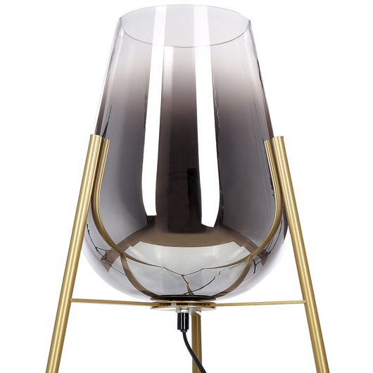 Lampada da terra in metallo con plafoniera vetro dorato 133 cm camera da letto soggiorno moderno contemporaneo