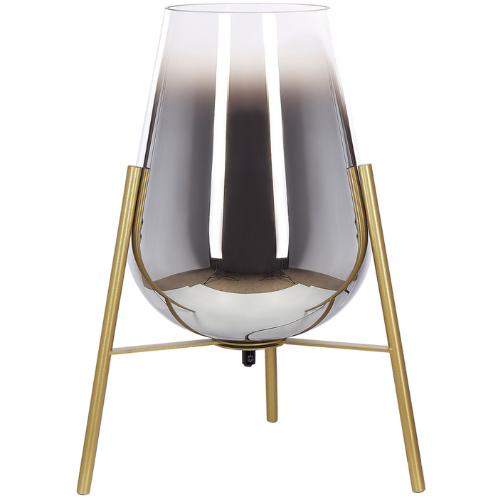 Lampada da tavolo in acciaio e vetro color oro 44 cm moderna soggiorno camera da letto