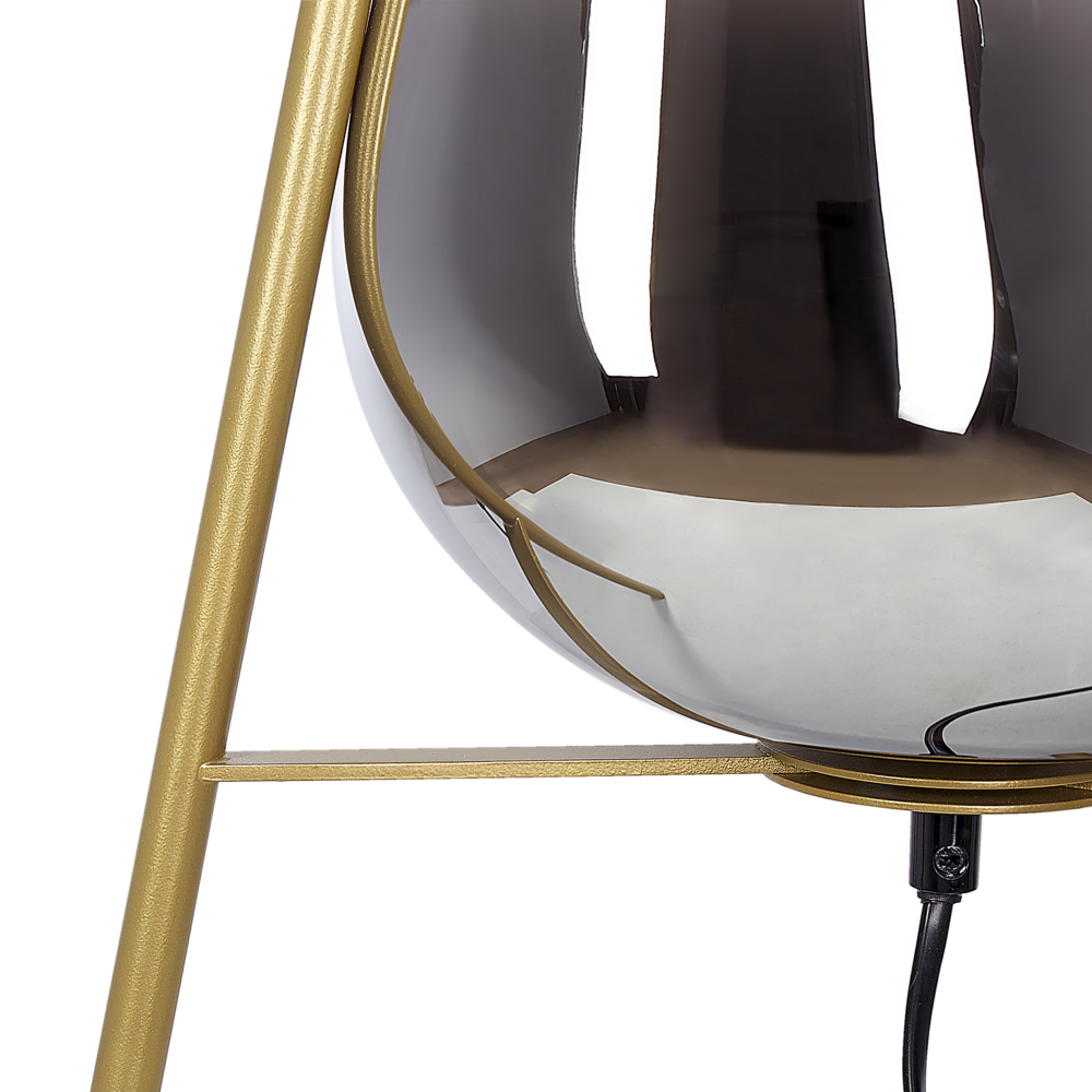 Lampada da tavolo in acciaio e vetro color oro 44 cm moderna soggiorno camera da letto