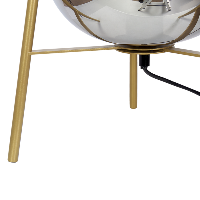 Lampada da tavolo in acciaio e vetro color oro 44 cm moderna soggiorno camera da letto