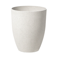 Set di 2 vasi in poliresina in fibra di vetro di colore bianco crema 35 x 35 x 42 cm interni ed esterni