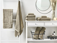 Set di 9 asciugamani in morbido cotone verde con motivo a spina di pesce stile varie dimensioni classico ospiti bagno