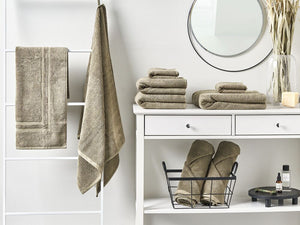 Set di 9 asciugamani in morbido cotone verde con motivo a spina di pesce stile varie dimensioni classico ospiti bagno