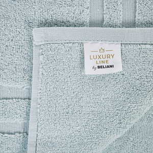 Set di 9 asciugamani in morbido cotone verde menta con motivo a spina di pesce stile varie dimensioni classico ospiti bagno