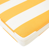 Set di 2 cuscini per sedia da giardino giallo bianco 37 x 34 cm motivo a strisce per esterno legami resistenti ai raggi UV