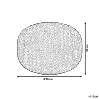 Pouf ottomana bianco e blu cotone lavorato a maglia perline EPS riempimento rotondo piccolo poggiapiedi 50 x 35 cm