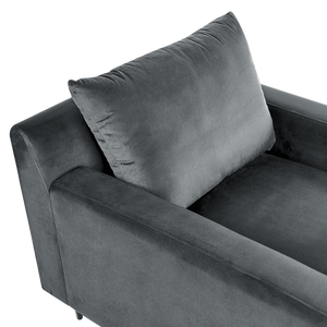 Chaise longue Velluto grigio Rivestimento Braccioli Cuscino Schienale Design Moderno Simmetrico