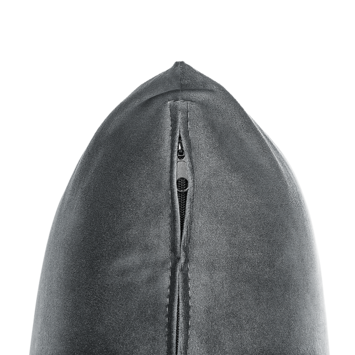 Chaise longue Velluto grigio Rivestimento Braccioli Cuscino Schienale Design Moderno Simmetrico