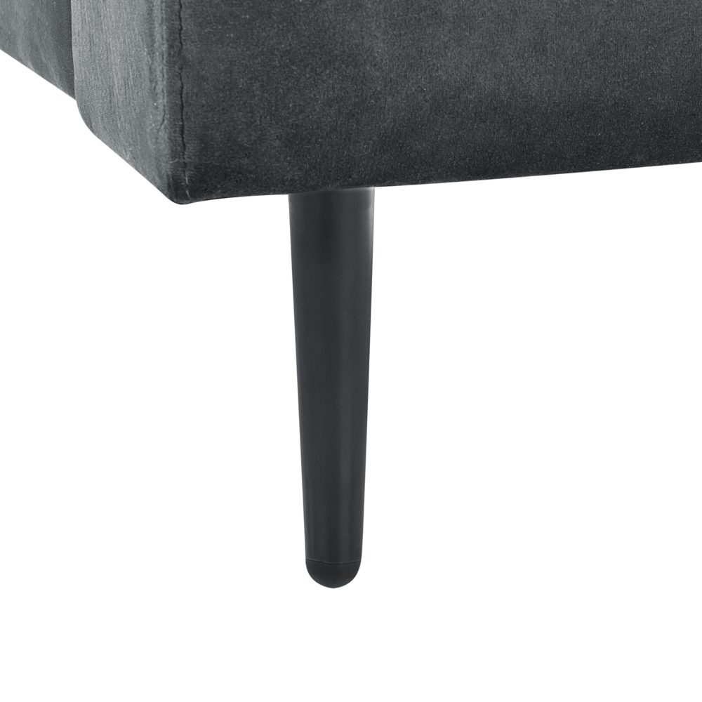 Chaise longue Velluto grigio Rivestimento Braccioli Cuscino Schienale Design Moderno Simmetrico