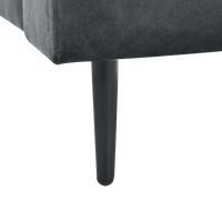 Chaise longue Velluto grigio Rivestimento Braccioli Cuscino Schienale Design Moderno Simmetrico