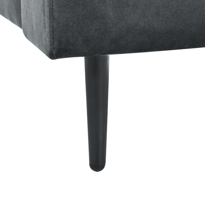 Chaise longue Velluto grigio Rivestimento Braccioli Cuscino Schienale Design Moderno Simmetrico