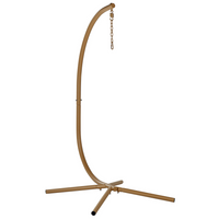 Poltrona sospesa in rattan naturale con base in metallo da interno e da esterno stile boho