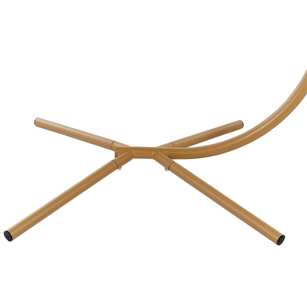 Poltrona sospesa in rattan naturale con base in metallo da interno e da esterno stile boho