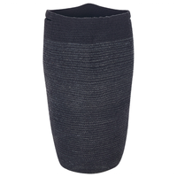 Cesto portabiancheria in cotone nero con manici intrecciati