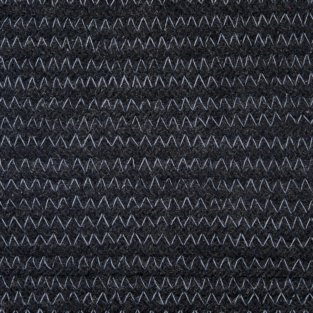 Cesto portabiancheria in cotone nero con manici intrecciati