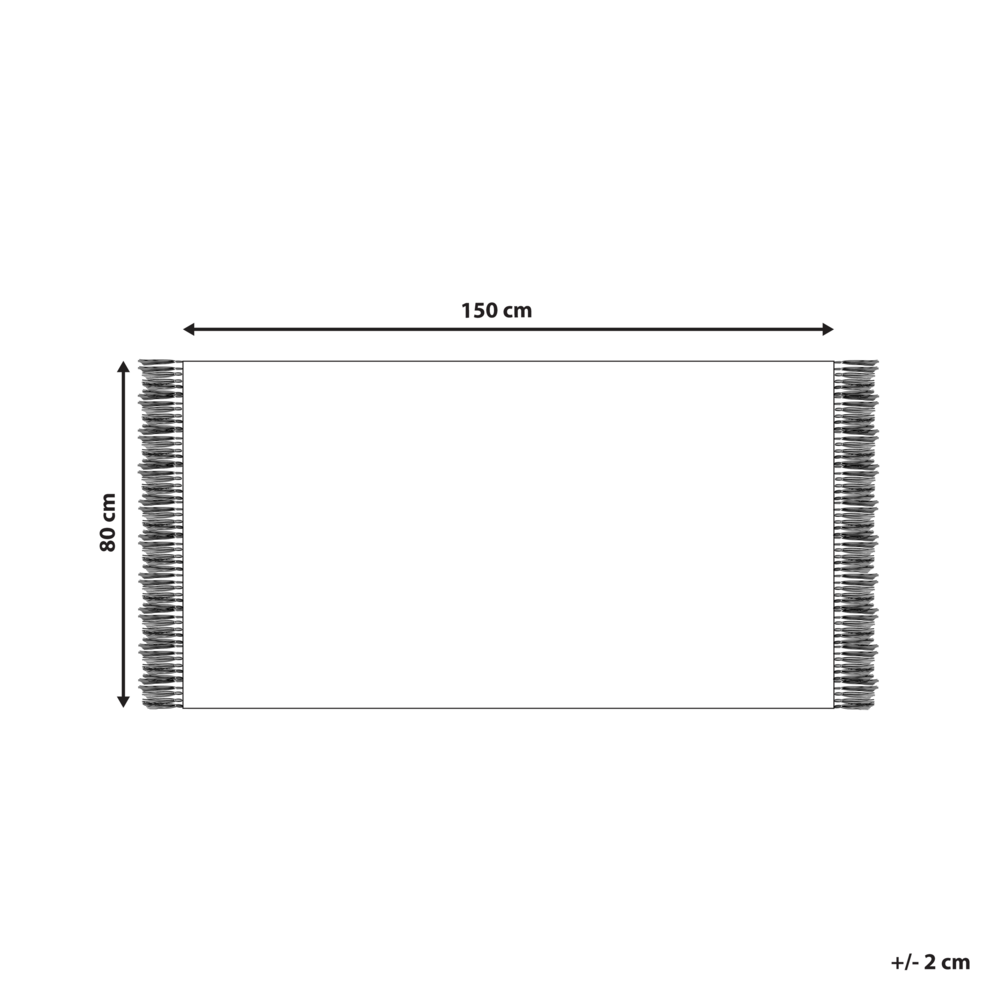 Tappeto in cotone blu e beige  con nappe e motivo a strisce verticali 80 x 150 cm camera da letto soggiorno ingresso