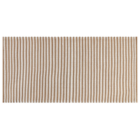 Tappeto in cotone bianco e marrone motivo a geometrico 80 x 150 cm camera da letto soggiorno ingresso