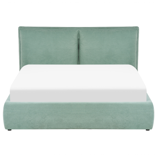 Letto matrimoniale colore verde menta con vano contenitore 160 x 200 cm camera da letto moderna