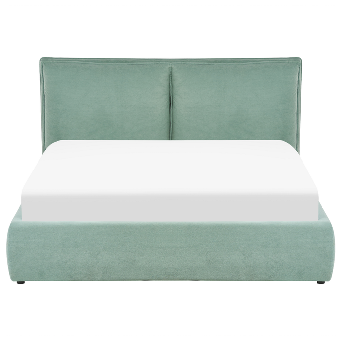 Letto matrimoniale colore verde menta con vano contenitore 160 x 200 cm camera da letto moderna