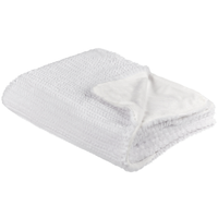 Coperta bianca in poliestere 150 x 200 cm copriletto decorativo in morbida pelliccia plaid