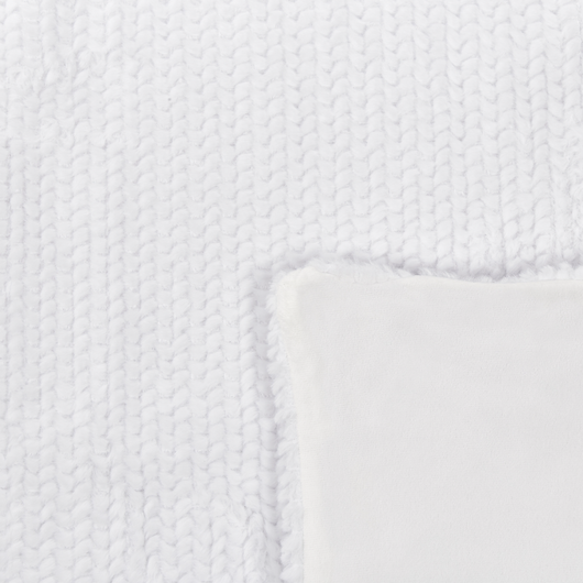 Coperta bianca in poliestere 150 x 200 cm copriletto decorativo in morbida pelliccia plaid