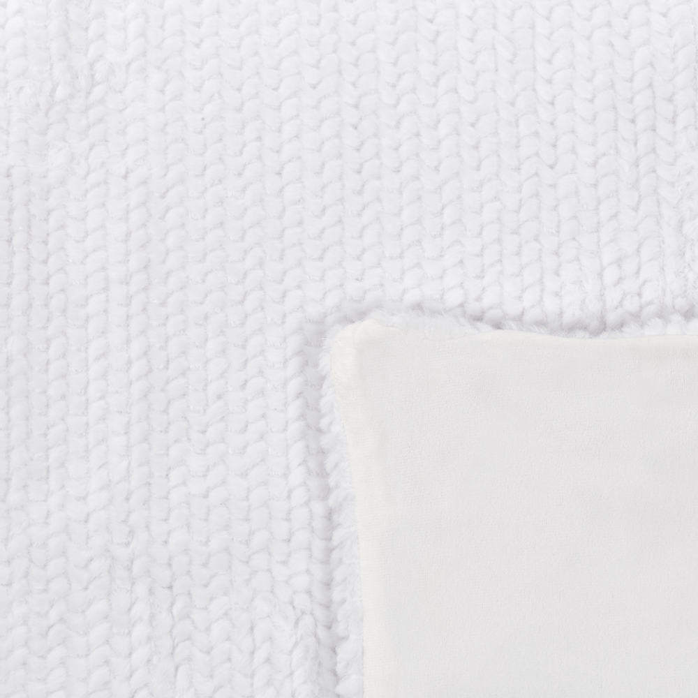 Coperta bianca in poliestere 200 x 220 cm copriletto decorativo in morbida pelliccia plaid