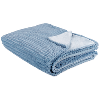 Coperta blu in poliestere 150 x 200 cm copriletto decorativo in morbida pelliccia plaid