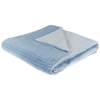 Coperta blu in poliestere 200 x 220 cm copriletto decorativo in morbida pelliccia plaid