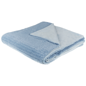 Coperta blu in poliestere 200 x 220 cm copriletto decorativo in morbida pelliccia plaid