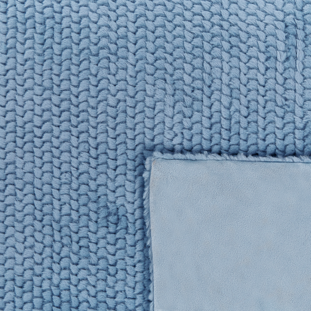 Coperta blu in poliestere 200 x 220 cm copriletto decorativo in morbida pelliccia plaid