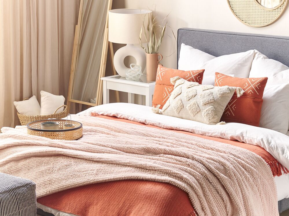 Coperta rosa in poliestere 200 x 220 cm copriletto decorativo in morbida pelliccia plaid